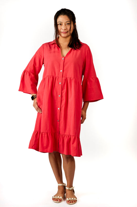 Calista Dress - Cherry