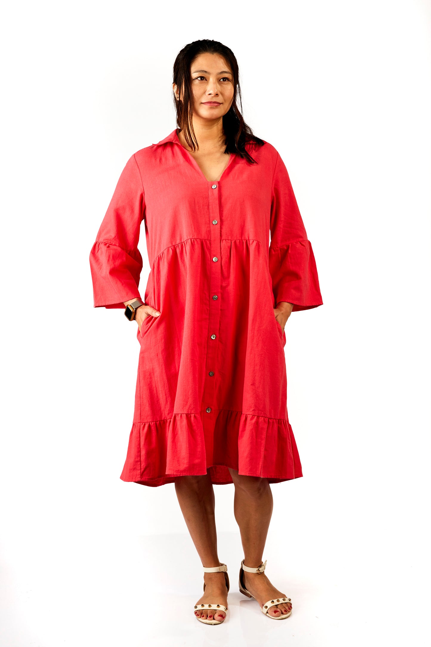 Calista Dress - Cherry