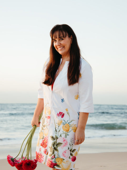 Gabi Swimwear Cover Up Dress - Rose Garden